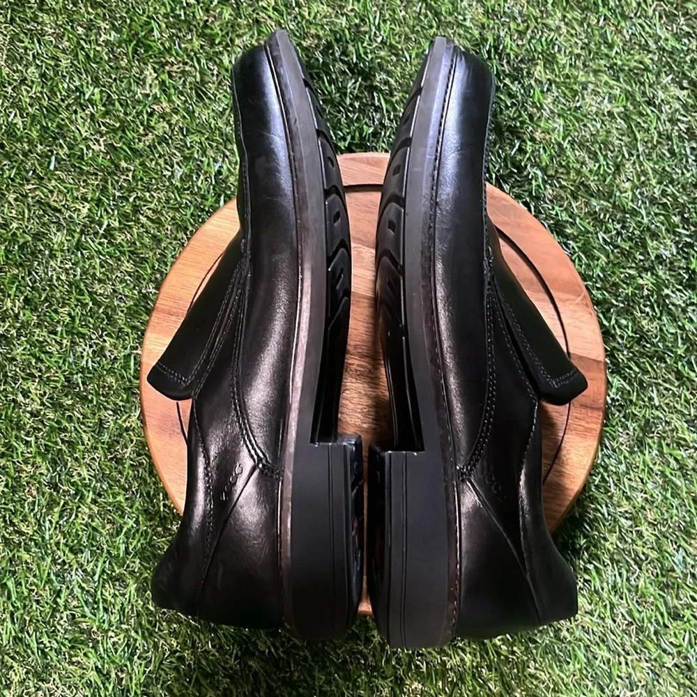 Ecco Holton Apron Toe Black Loafers Size 43 Men’s 9.5 Extra Width